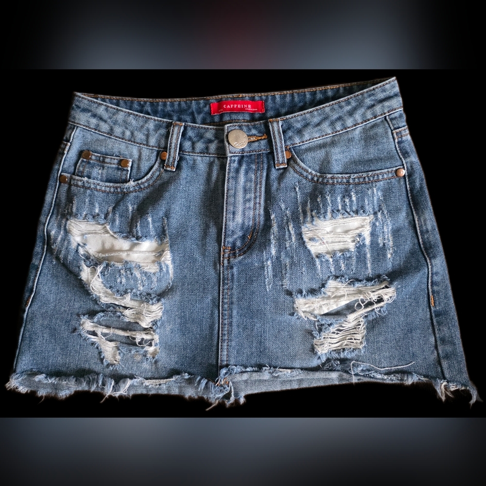 Caffeine Blue Denim Mini Skirt Size Small